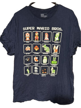 Super Mario Brothers Characters T Shirt Men's Size XXL Blue